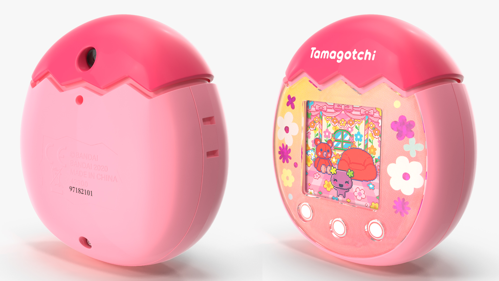 3D Tamagotchi Pix Floral Pink