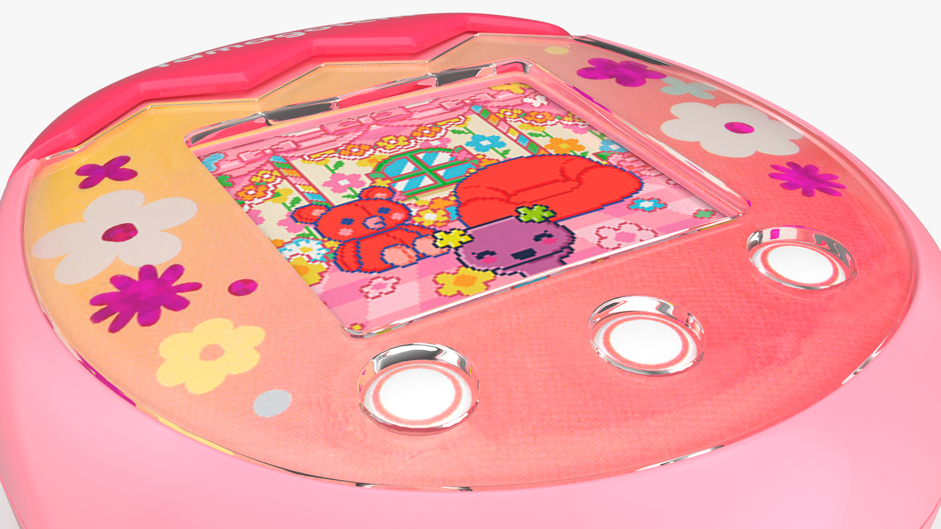 3D Tamagotchi Pix Floral Pink