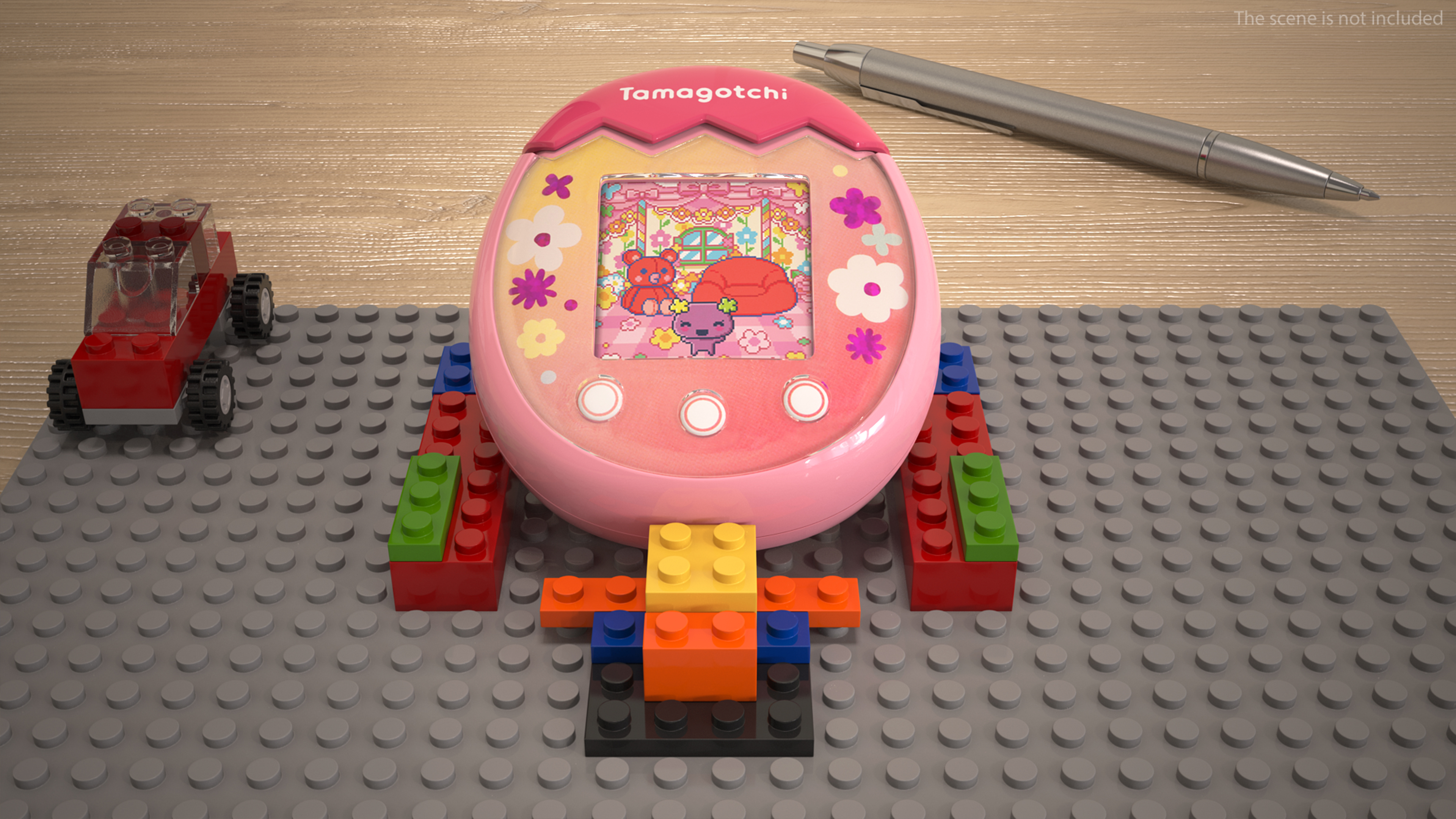 3D Tamagotchi Pix Floral Pink
