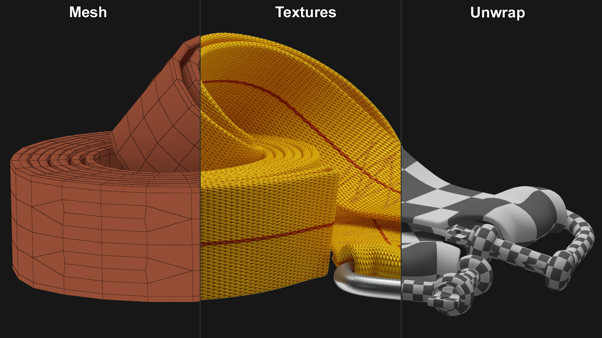 3D model Tow Rope Yellow
