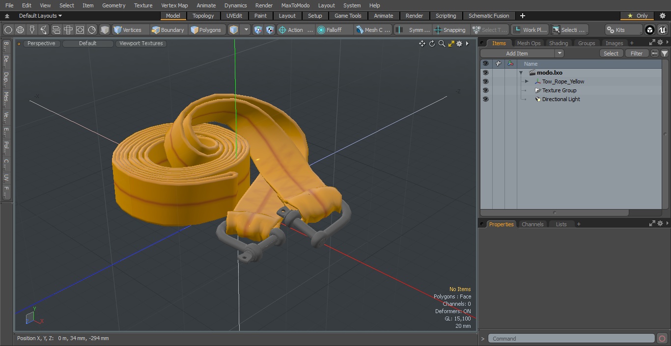 3D model Tow Rope Yellow
