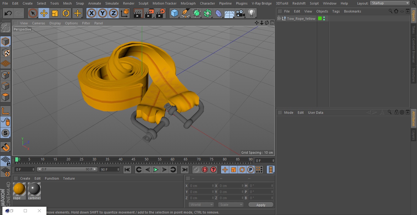 3D model Tow Rope Yellow