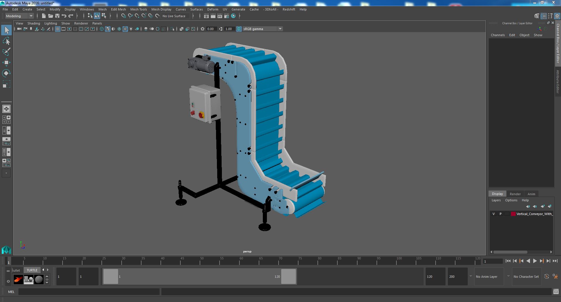 Vertical Conveyor With Control Box 3D model