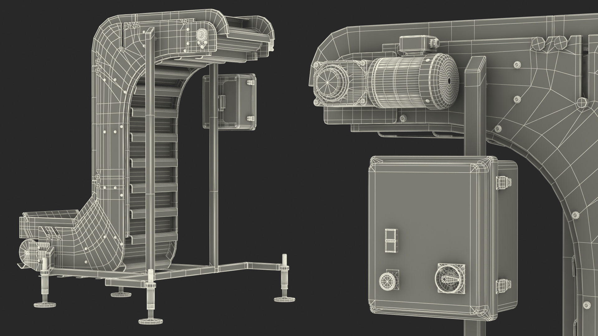 Vertical Conveyor With Control Box 3D model