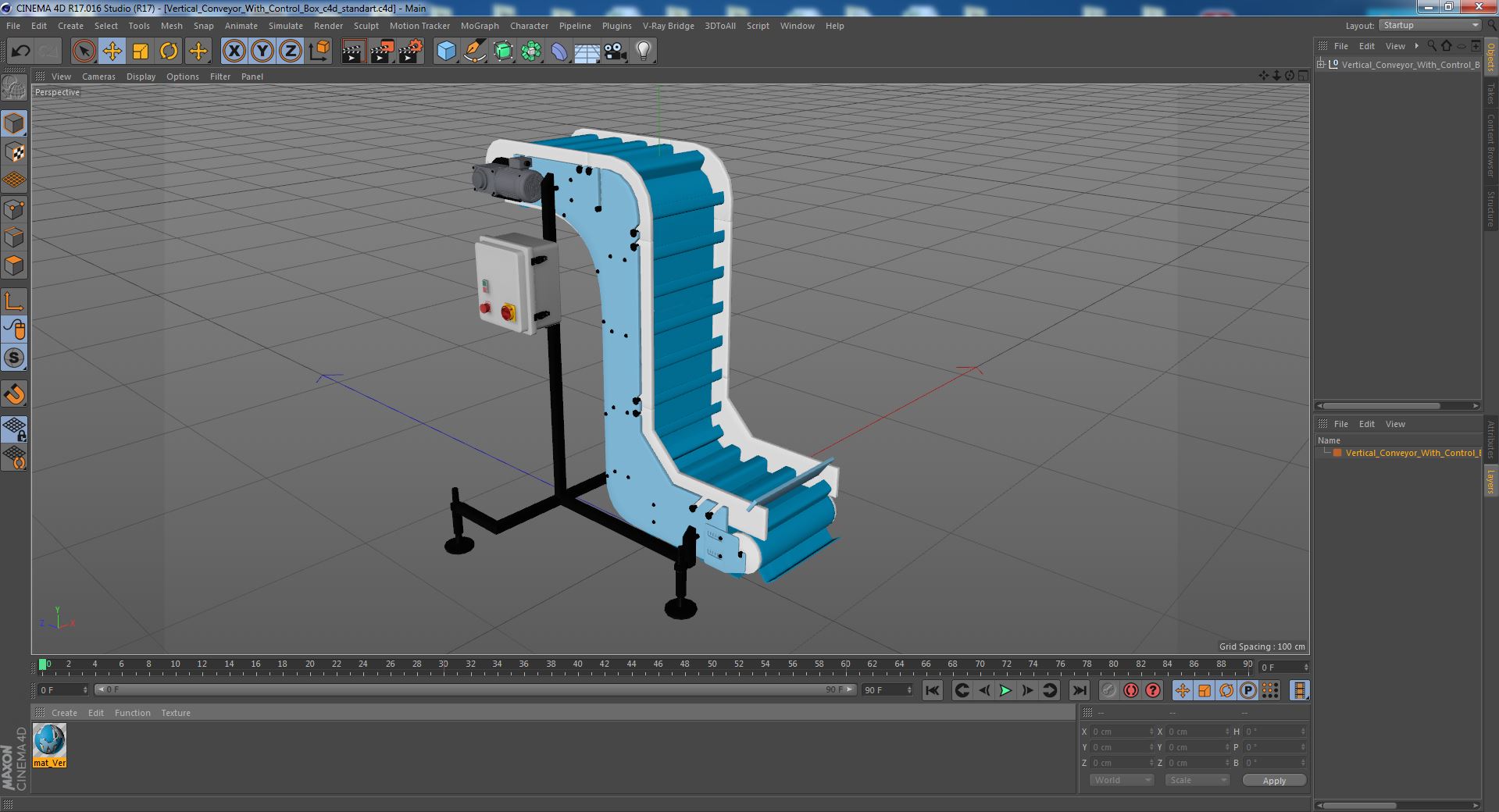 Vertical Conveyor With Control Box 3D model