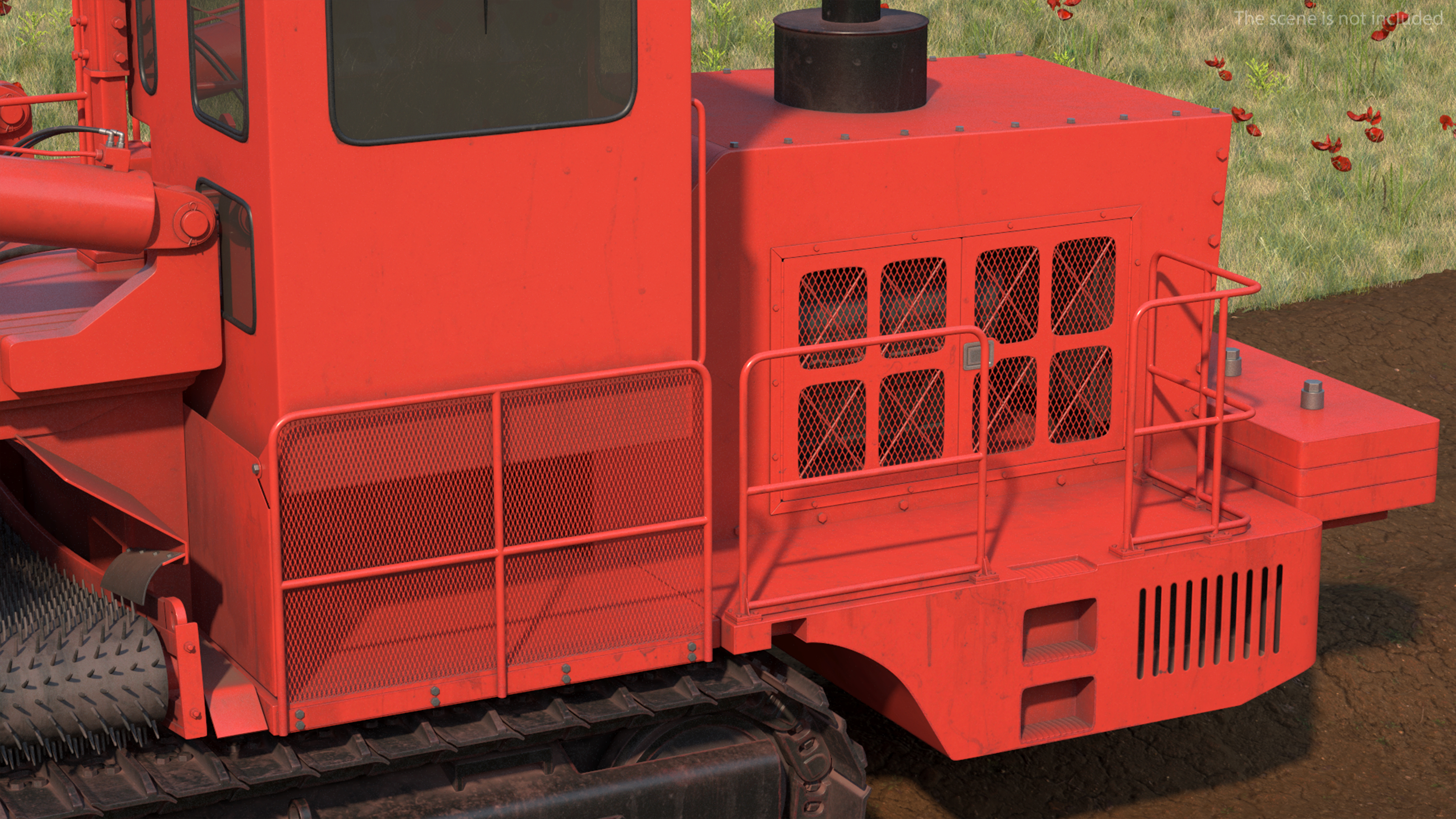 3D Trencher Machine Red Dusty