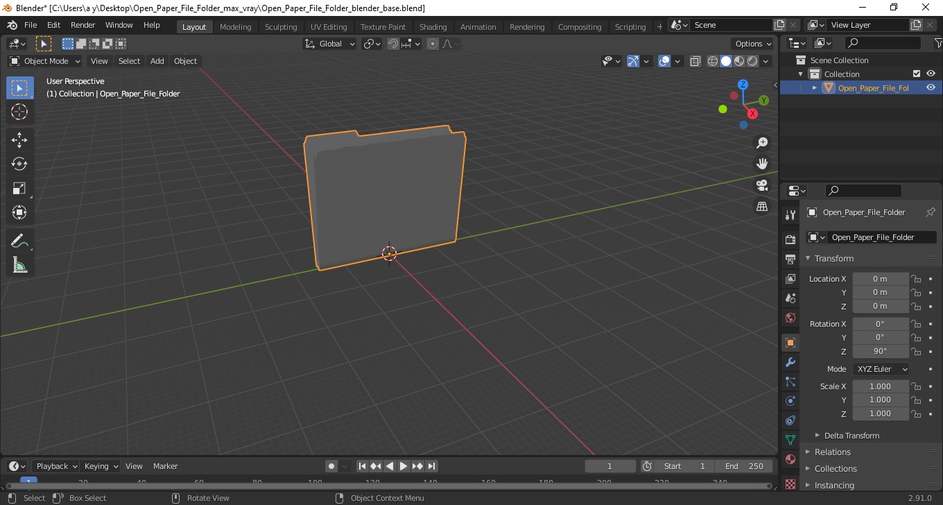 Open Paper File Folder 3D