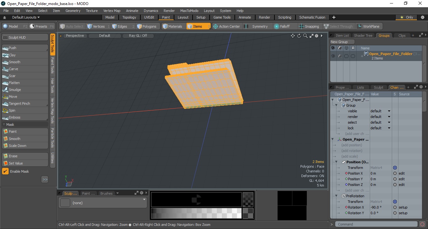 Open Paper File Folder 3D
