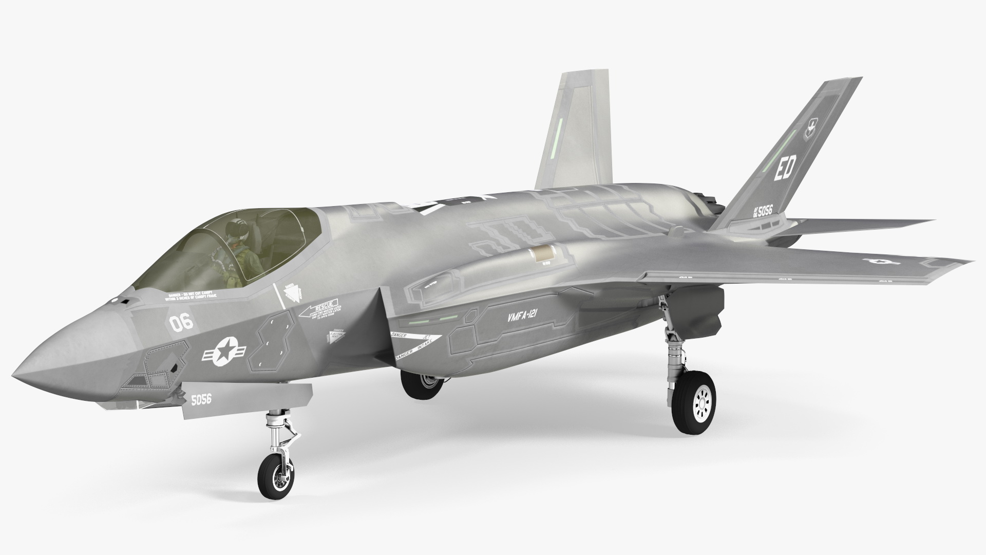 3D Stealth Multirole Fighter F 35 Lightning II With a Pilot Rigged model