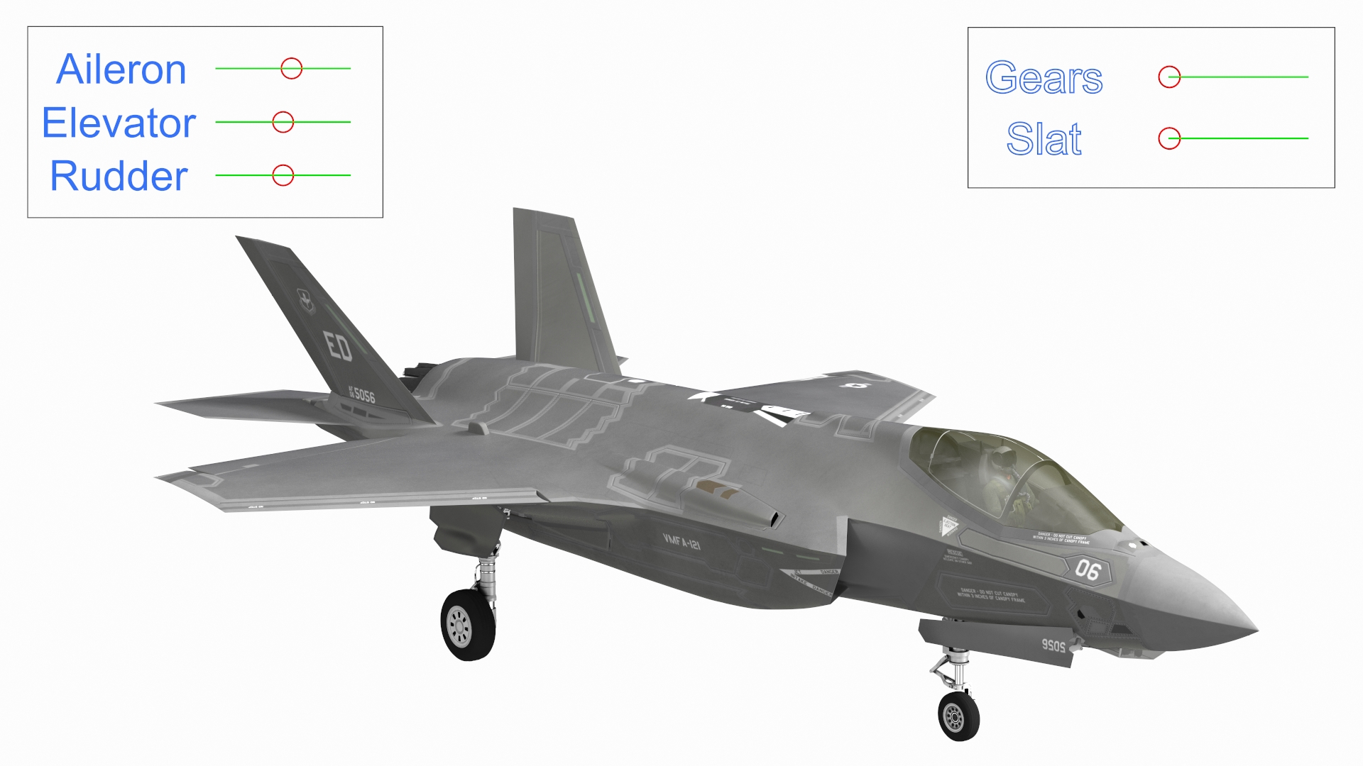 3D Stealth Multirole Fighter F 35 Lightning II With a Pilot Rigged model