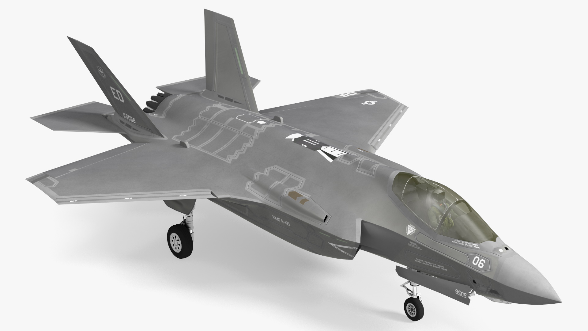 3D Stealth Multirole Fighter F 35 Lightning II With a Pilot Rigged model