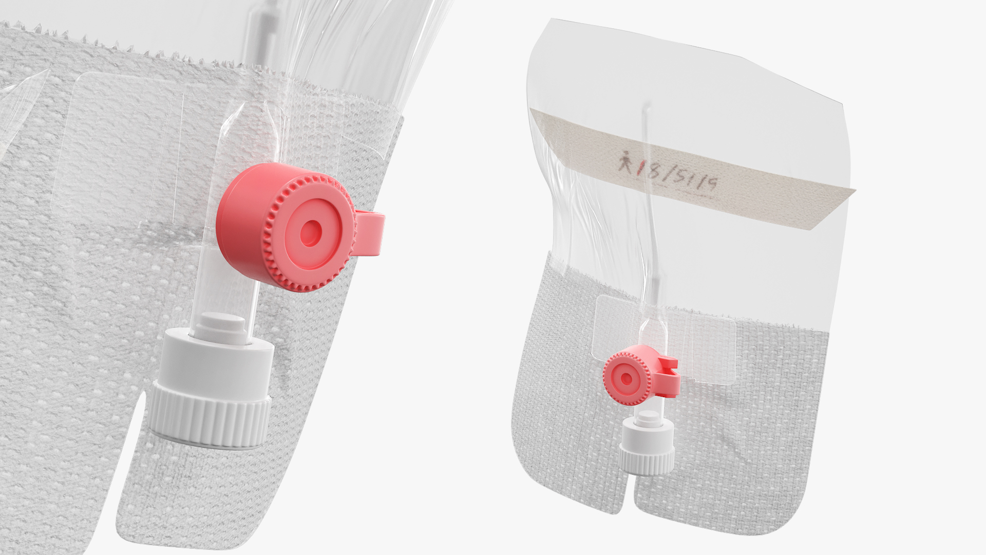 Intravenous Catheter Port with Adhesive Dressing - view 2