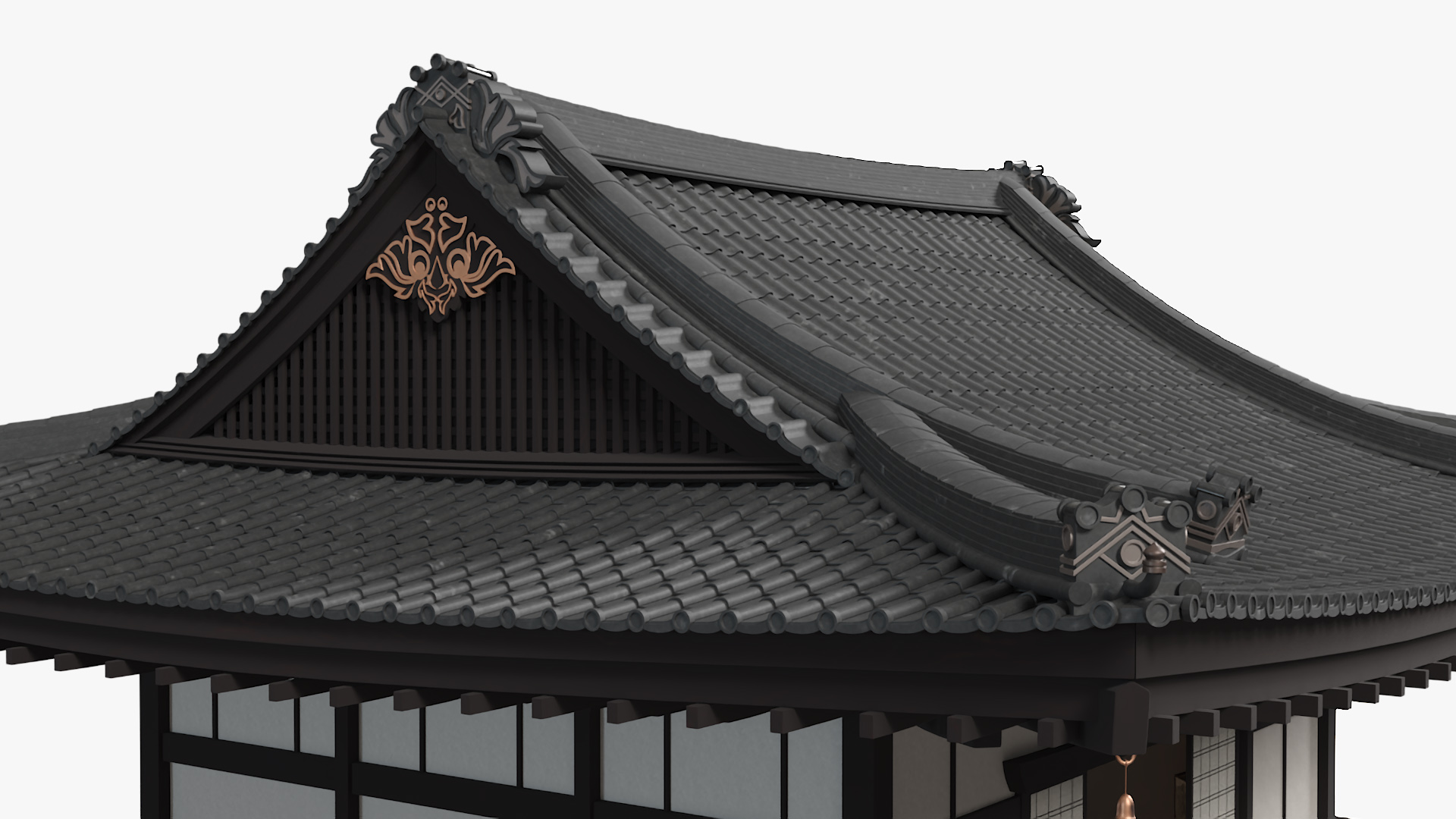 3D Japan Traditional House Dark model