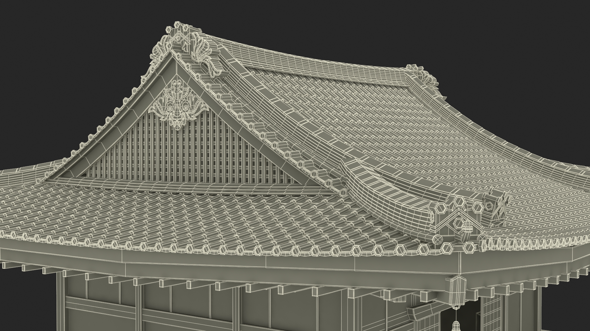 3D Japan Traditional House Dark model