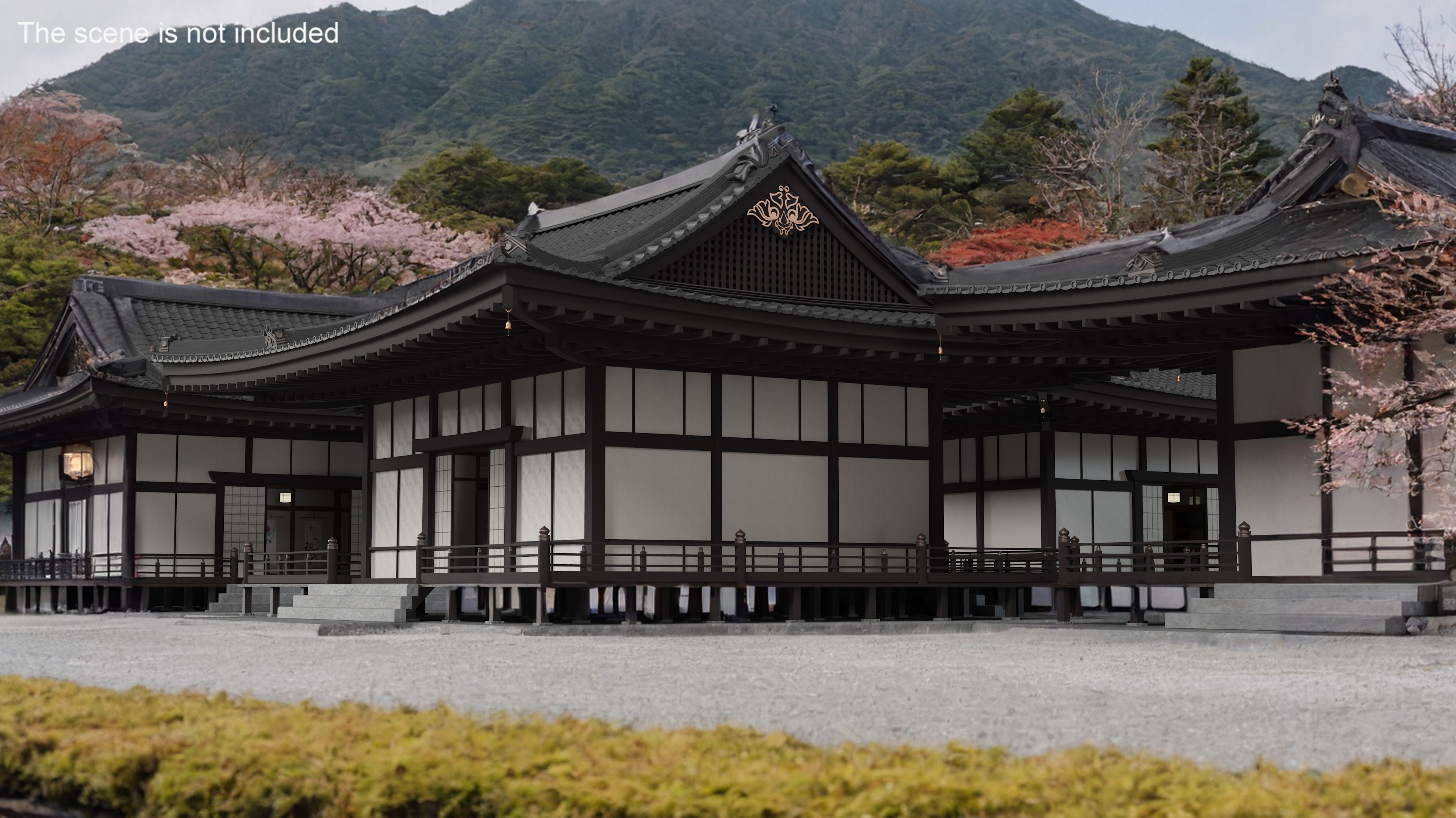 3D Japan Traditional House Dark model