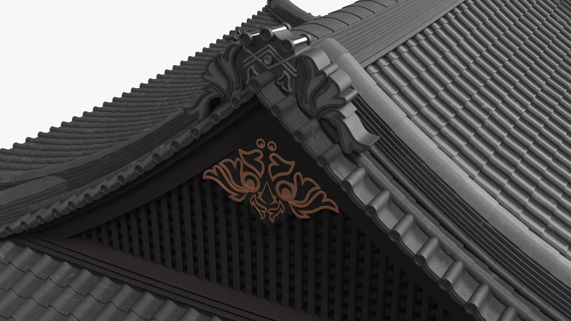 3D Japan Traditional House Dark model