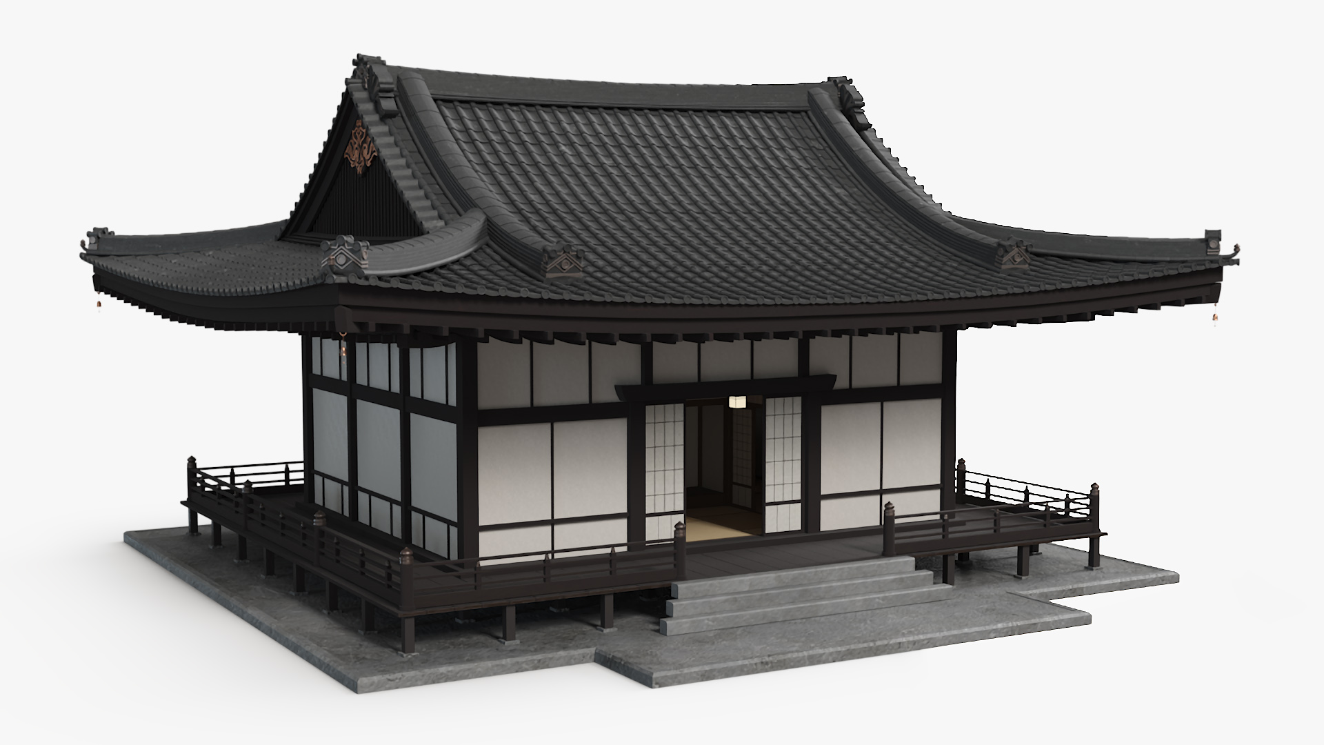 3D Japan Traditional House Dark model