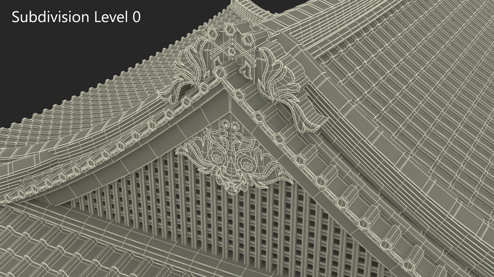 3D Japan Traditional House Dark model