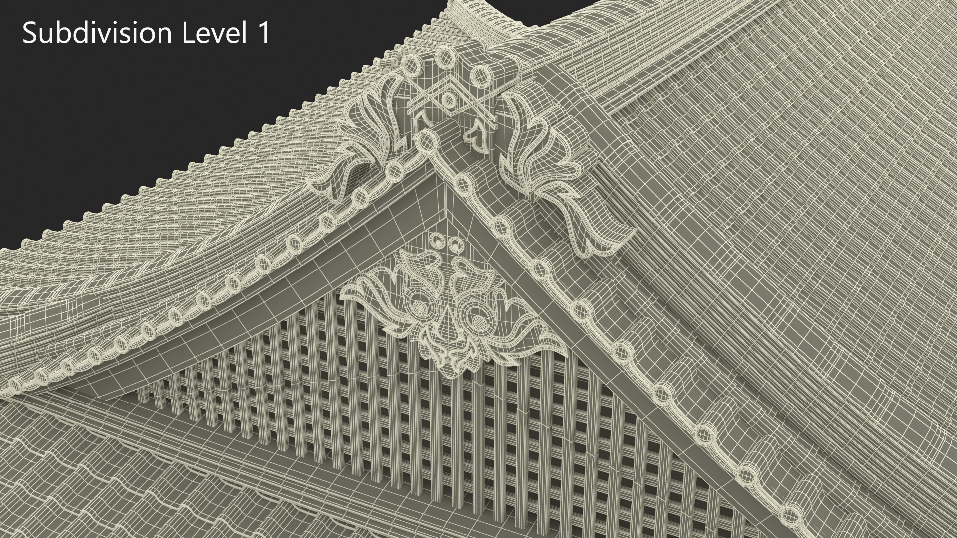 3D Japan Traditional House Dark model