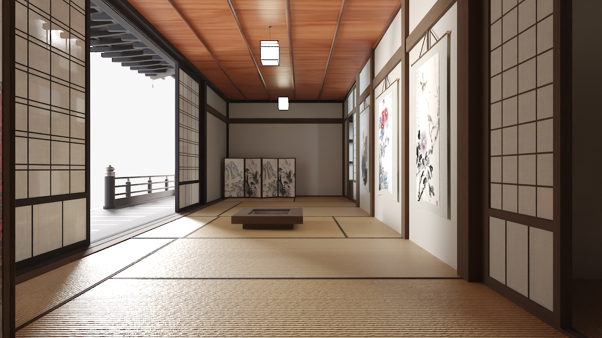 3D Japan Traditional House Dark model