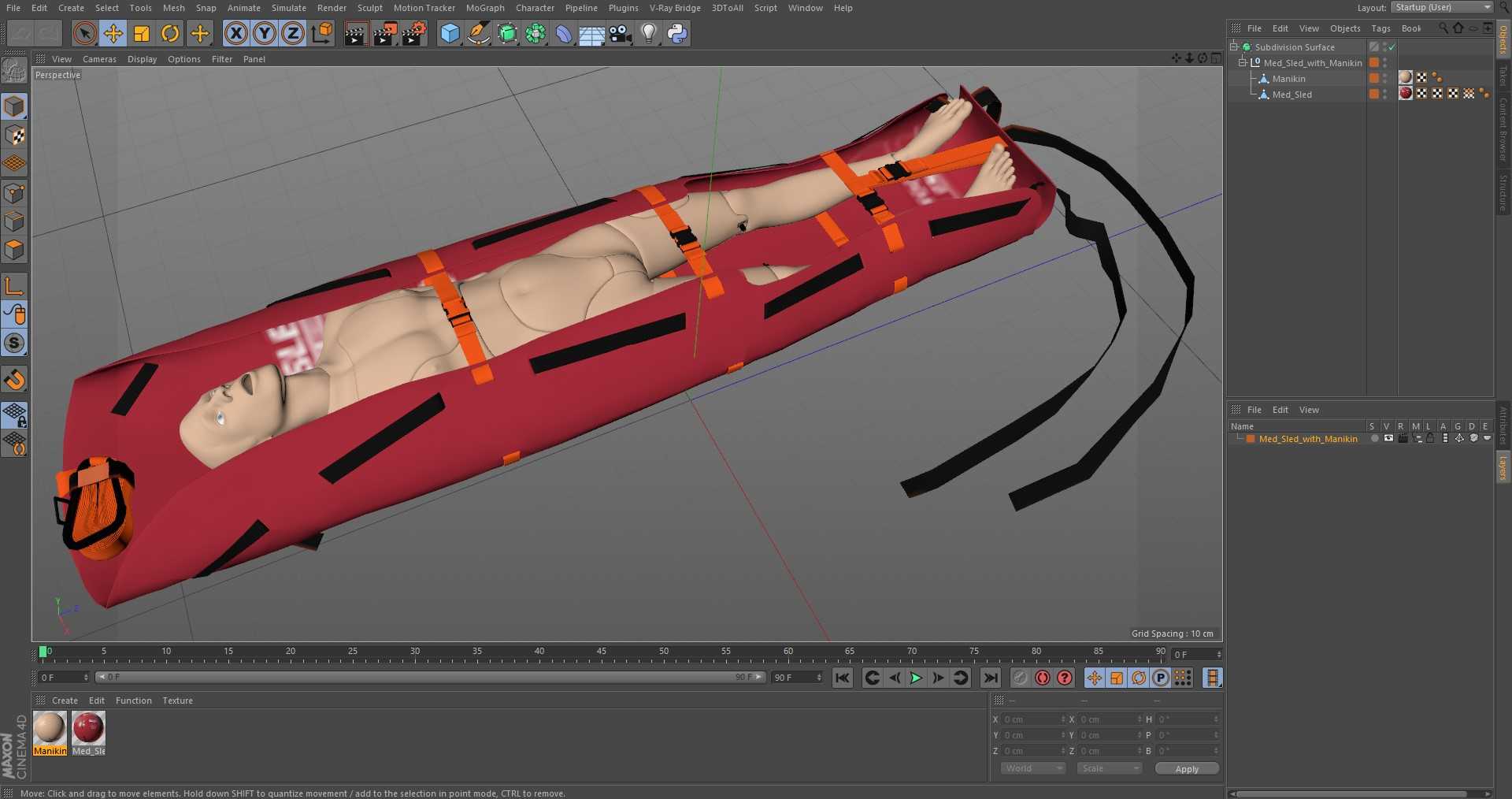 3D Med Sled with Manikin