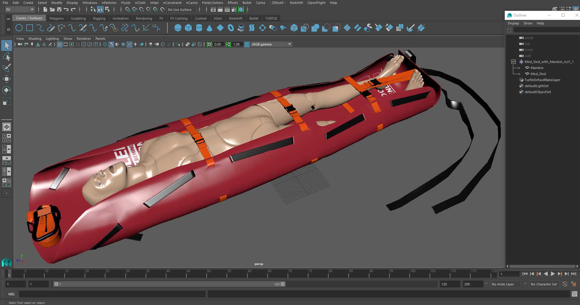 3D Med Sled with Manikin