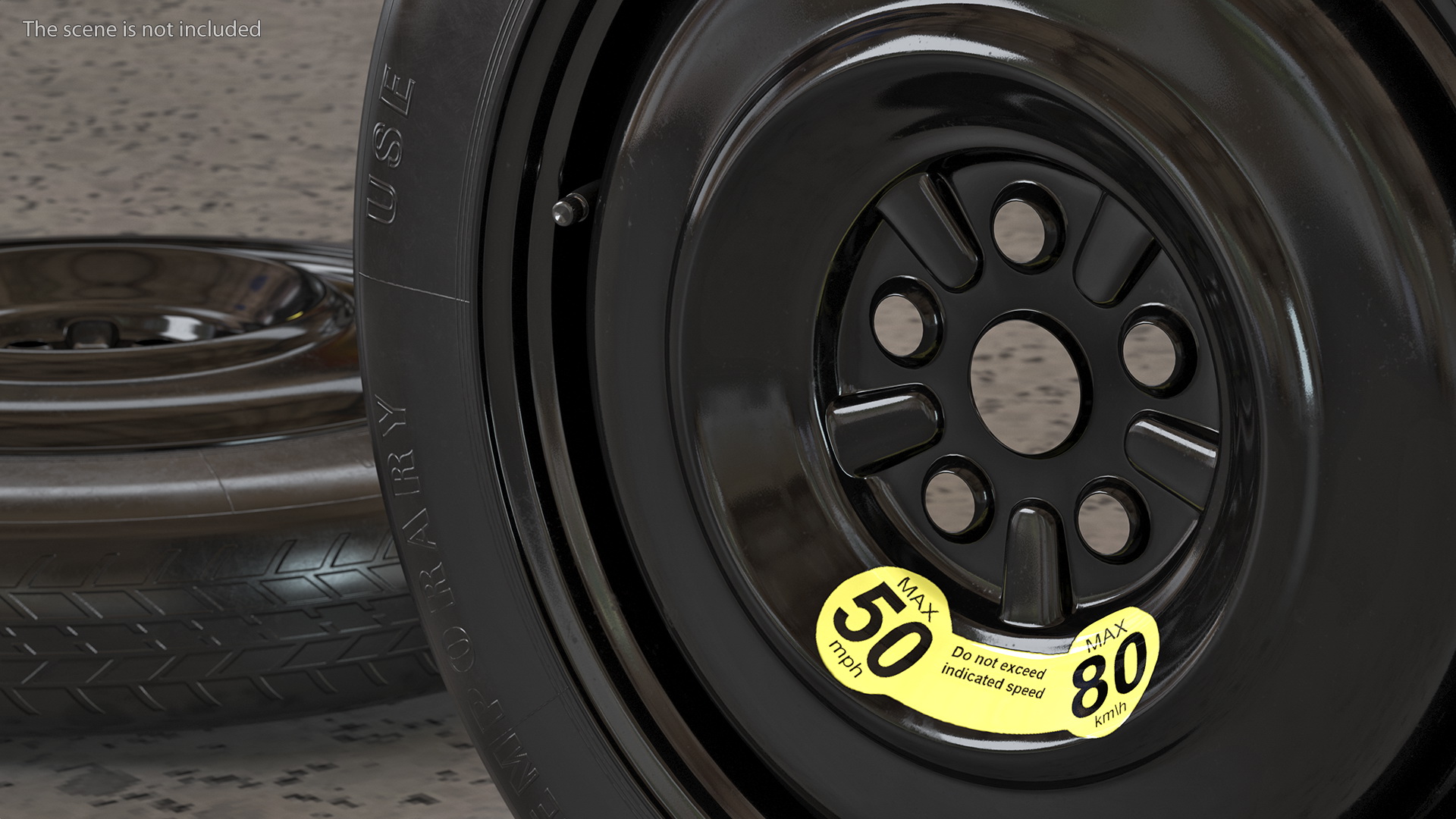 Temporary Spare Wheel with Tyre 125 R15 3D model