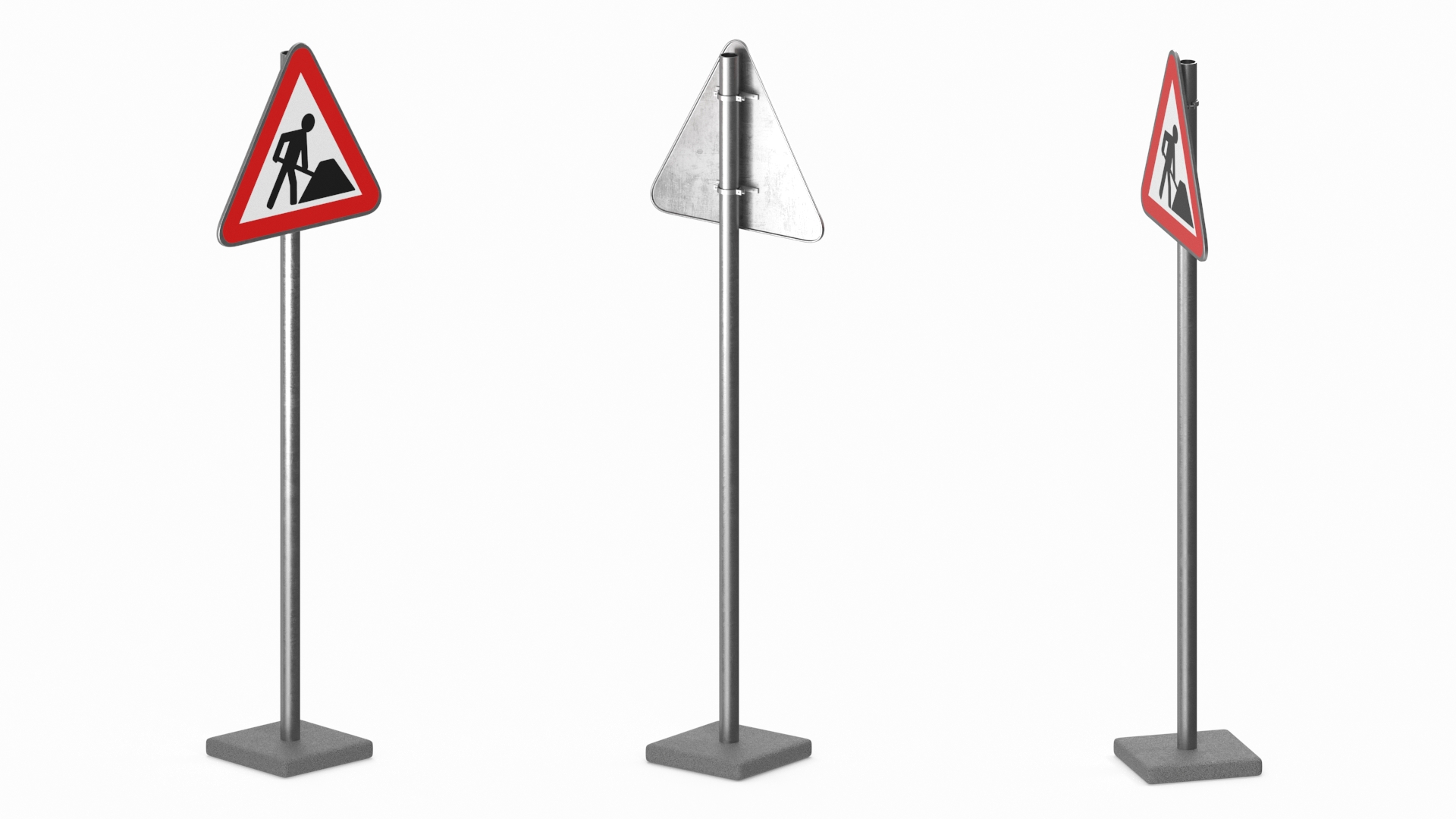 Road Sign Road Work 3D model