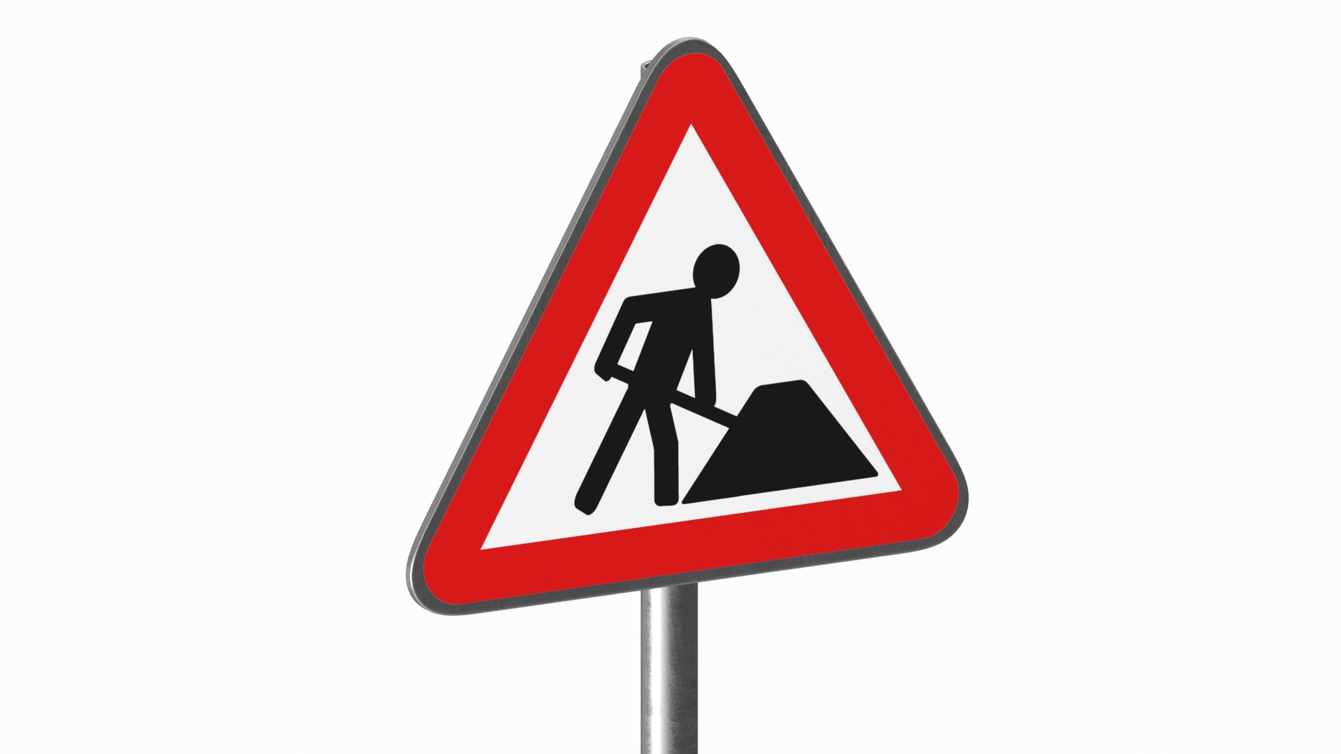 Road Sign Road Work 3D model