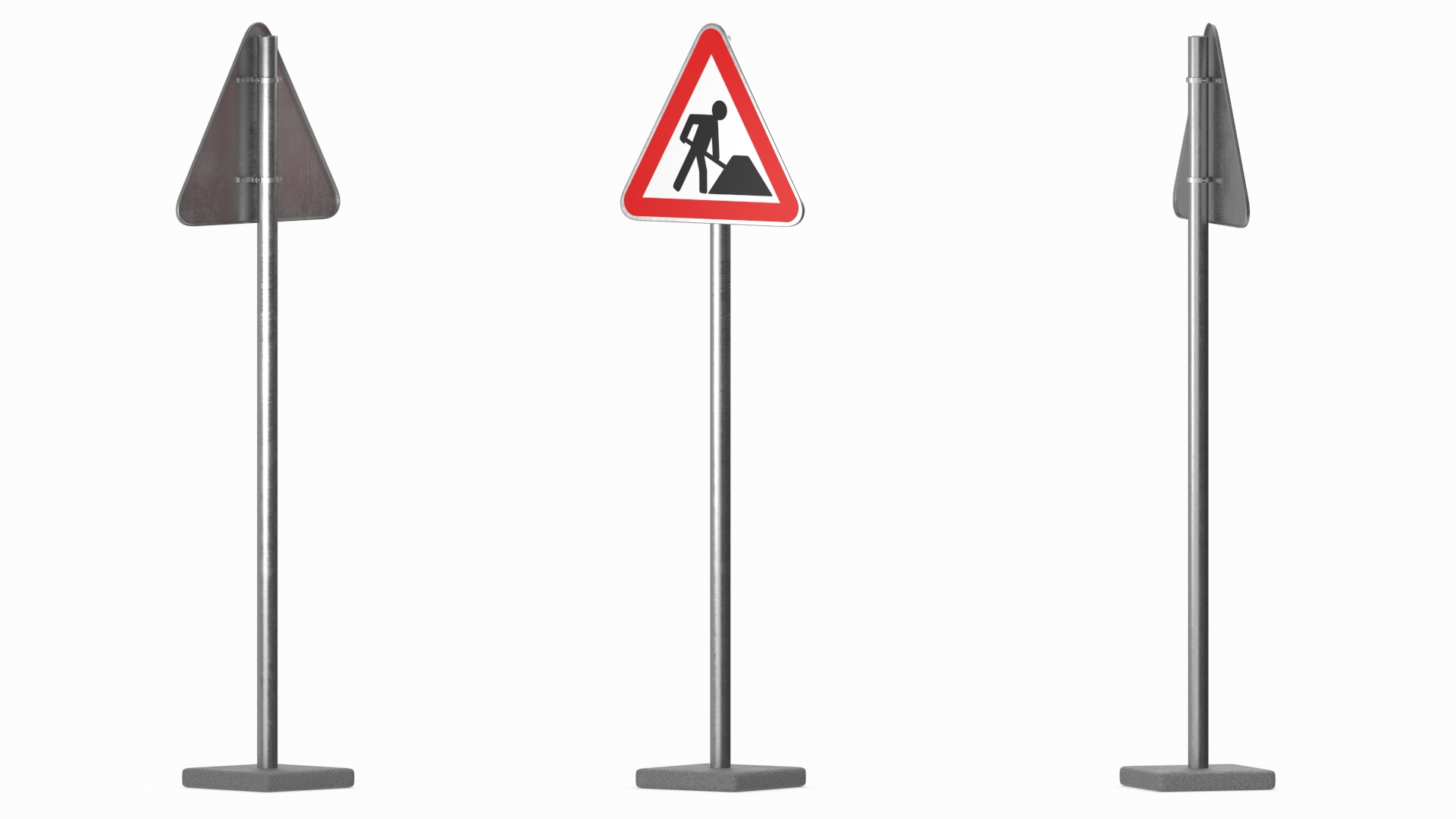Road Sign Road Work 3D model