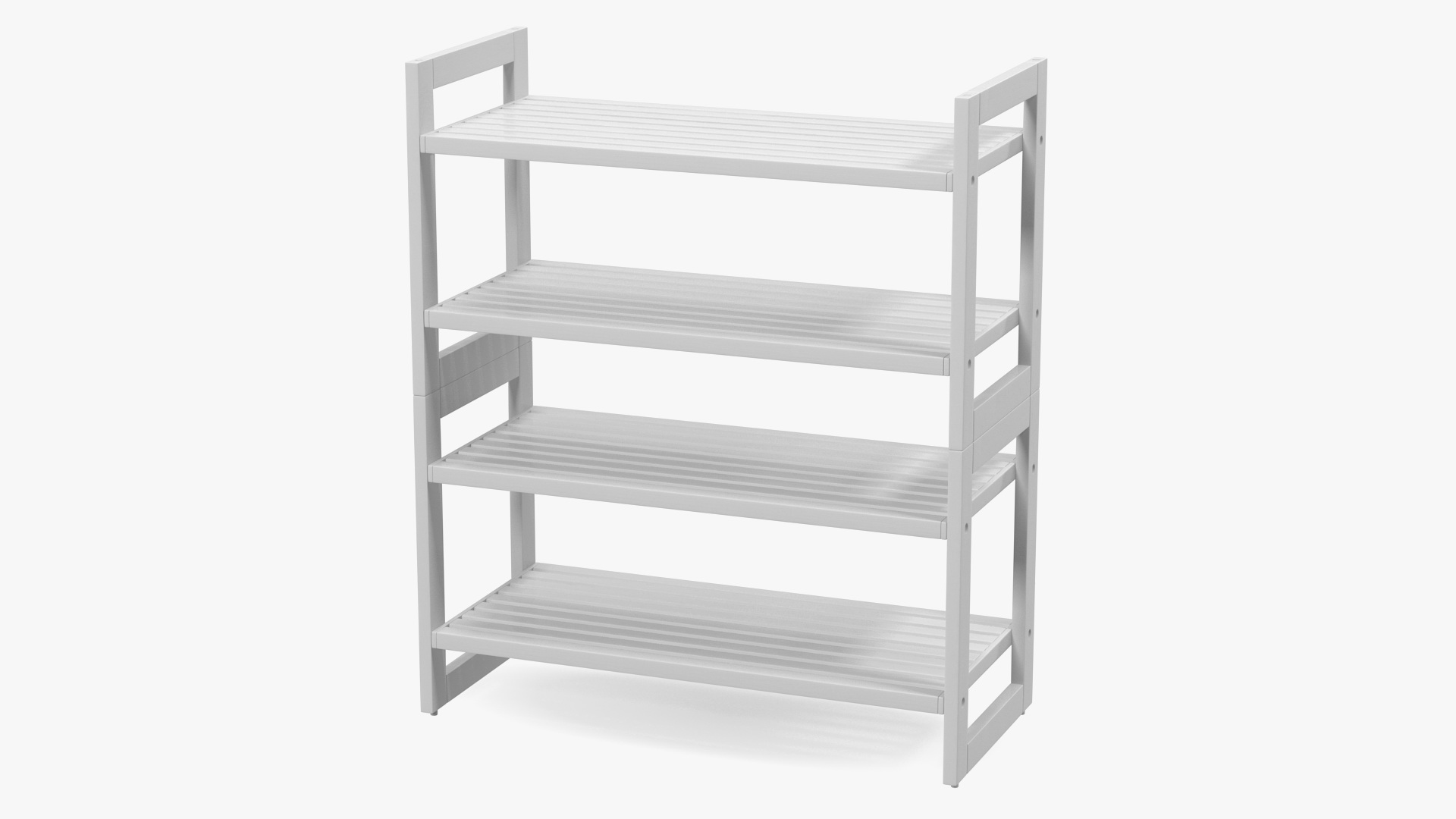 3D model White Stackable Shoe Rack
