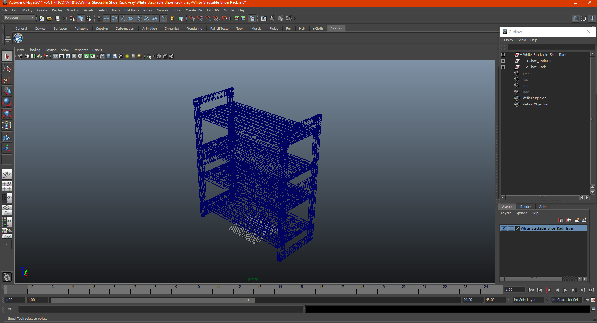 3D model White Stackable Shoe Rack