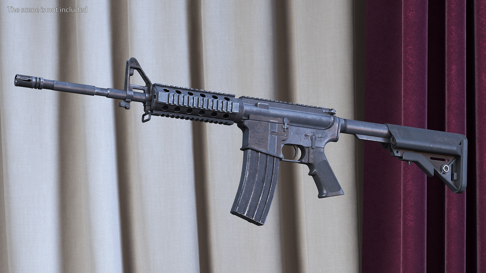 3D model Assault Rifle with Rail System