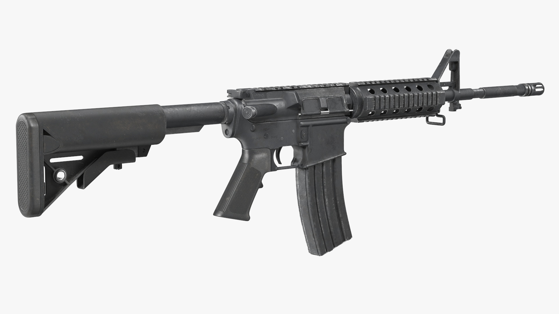 3D model Assault Rifle with Rail System