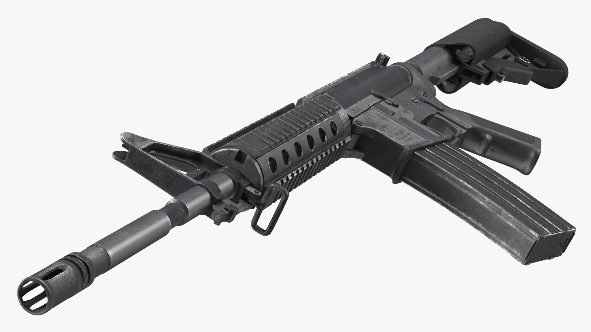 3D model Assault Rifle with Rail System