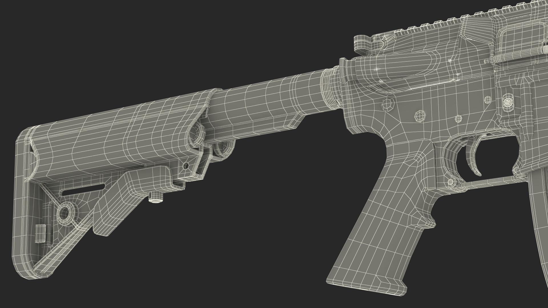 3D model Assault Rifle with Rail System
