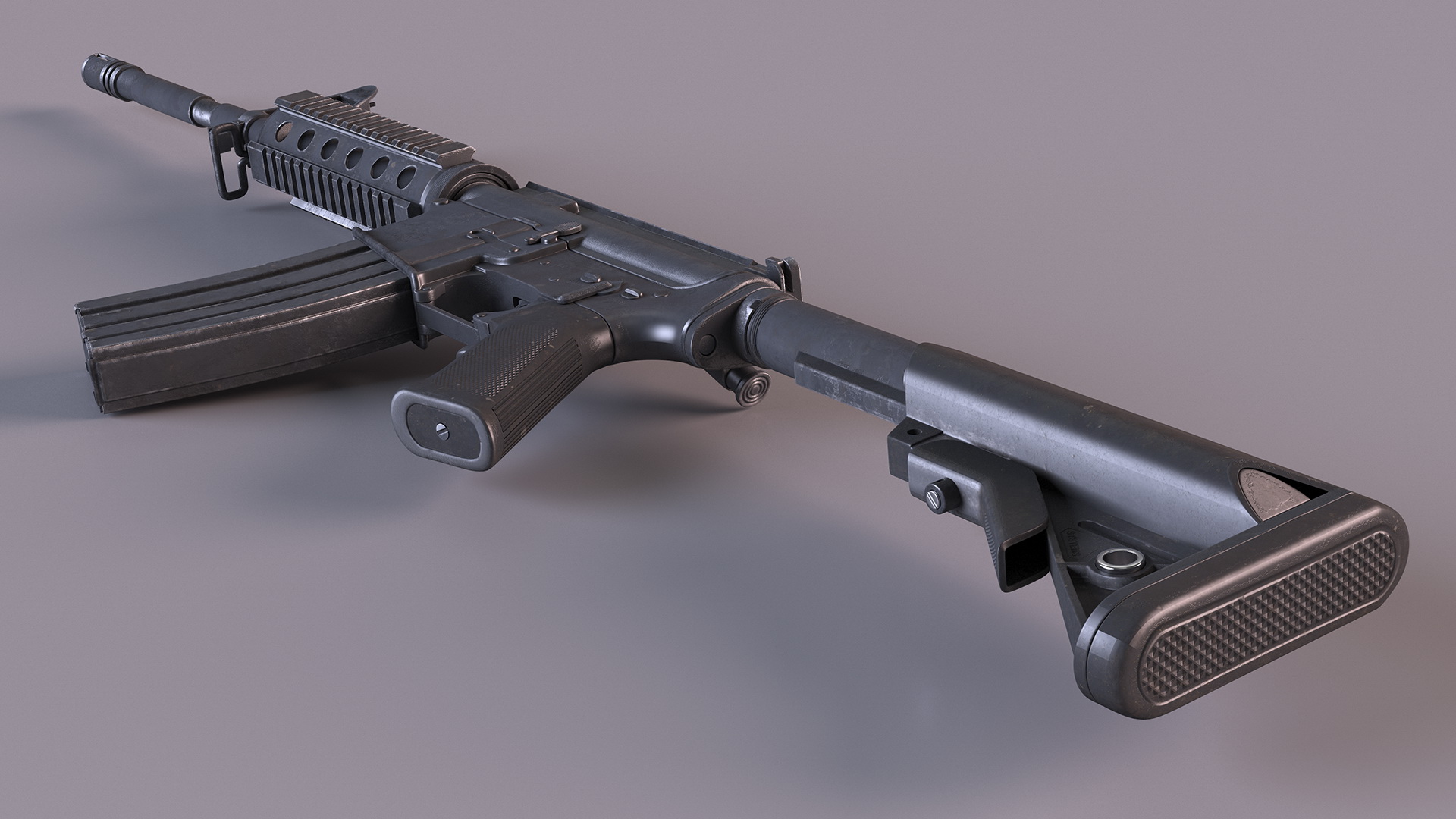 3D model Assault Rifle with Rail System