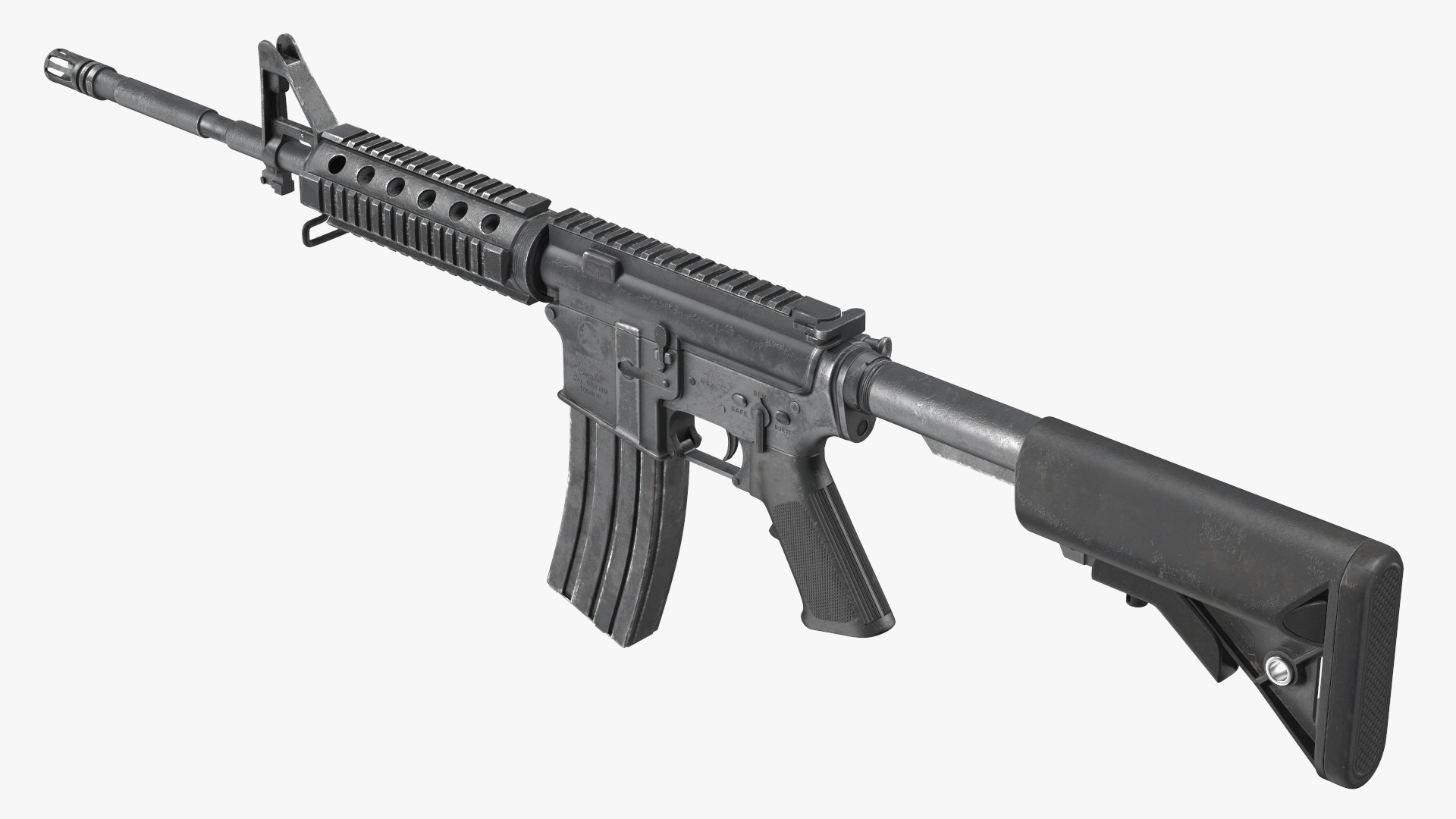 3D model Assault Rifle with Rail System