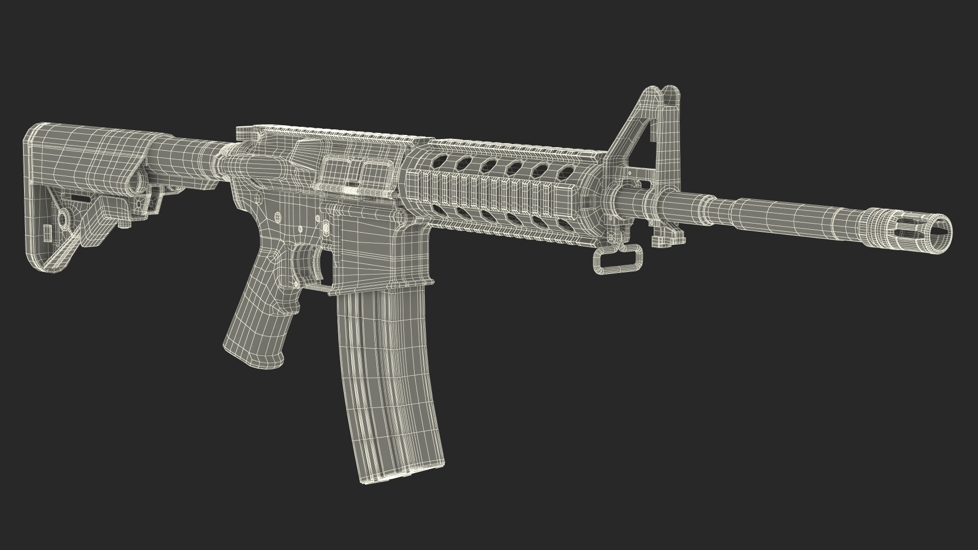 3D model Assault Rifle with Rail System