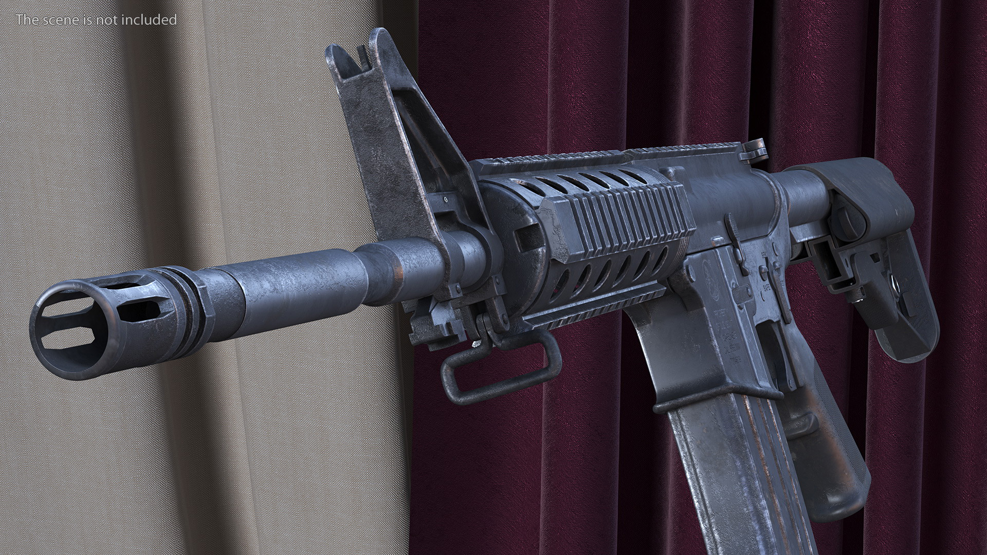 3D model Assault Rifle with Rail System