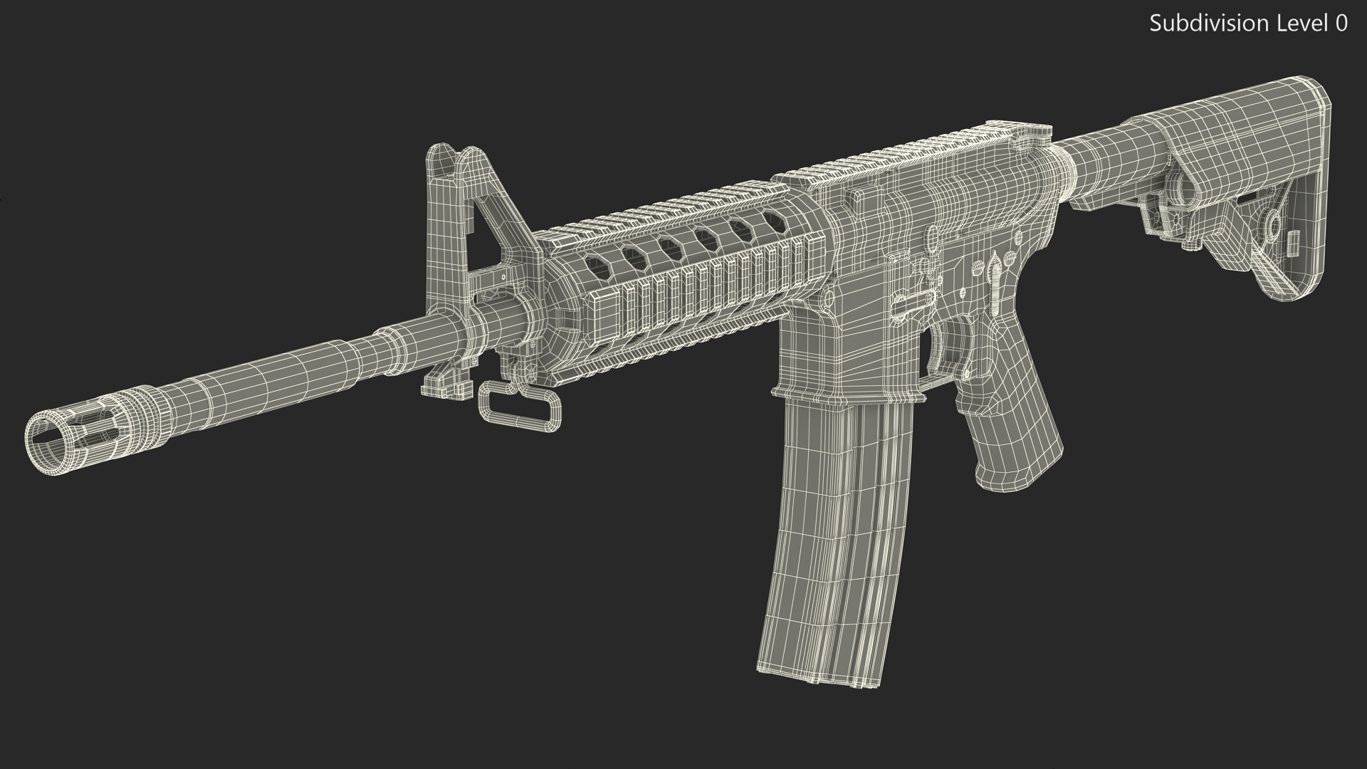 3D model Assault Rifle with Rail System