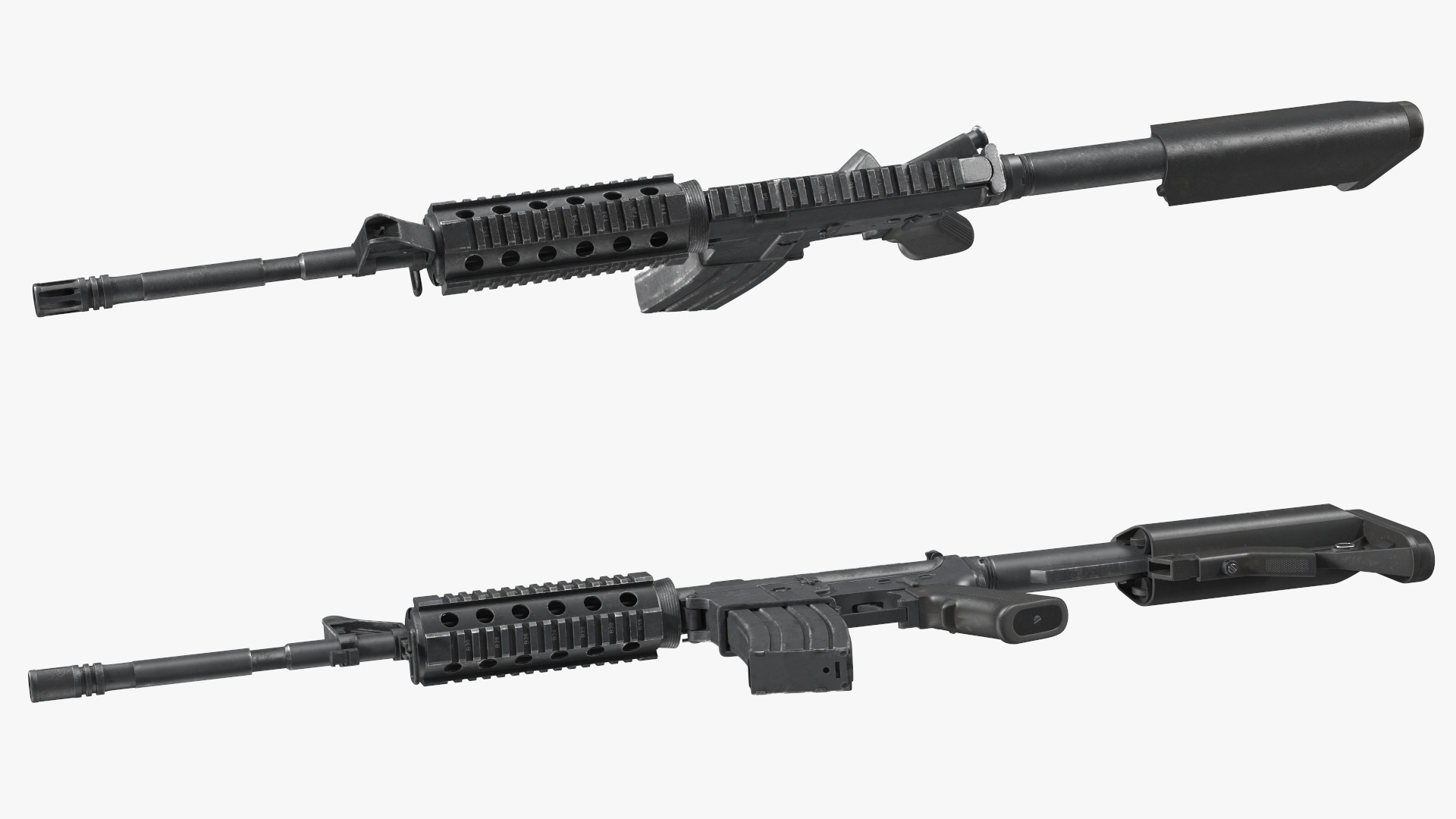 3D model Assault Rifle with Rail System
