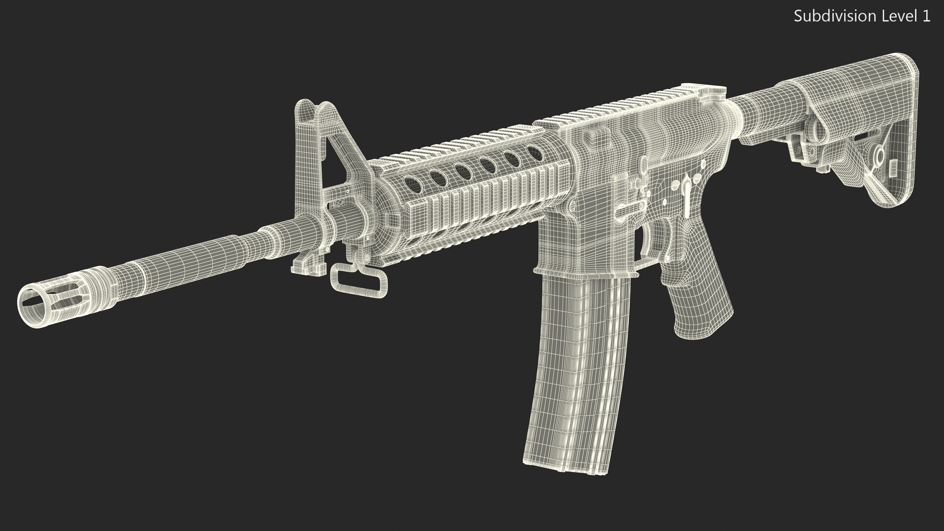 3D model Assault Rifle with Rail System