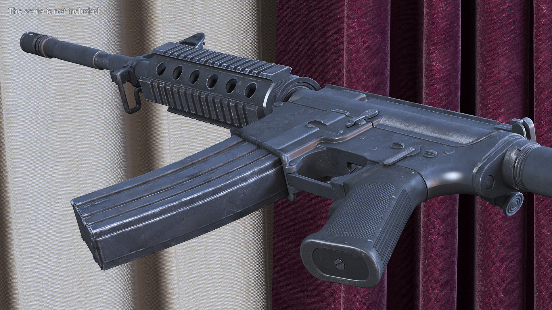 3D model Assault Rifle with Rail System