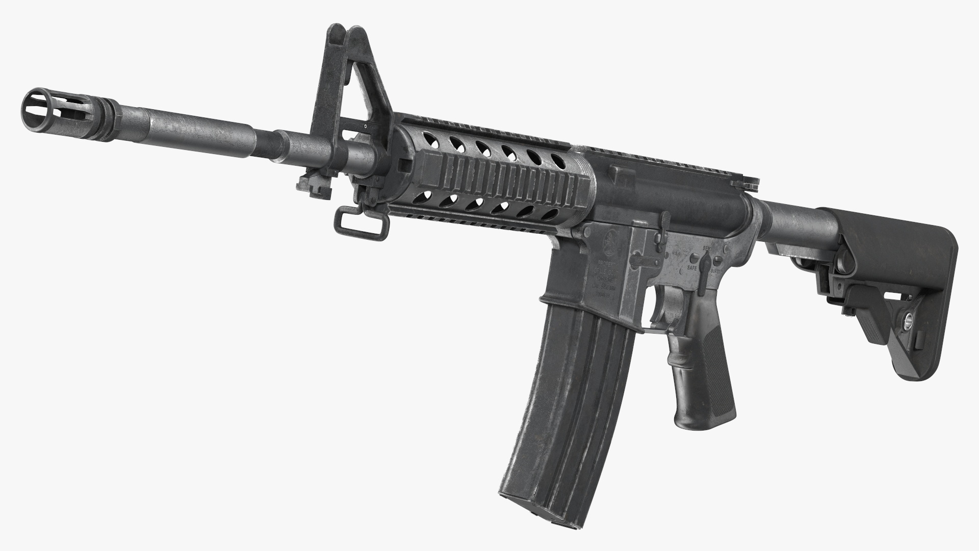 3D model Assault Rifle with Rail System