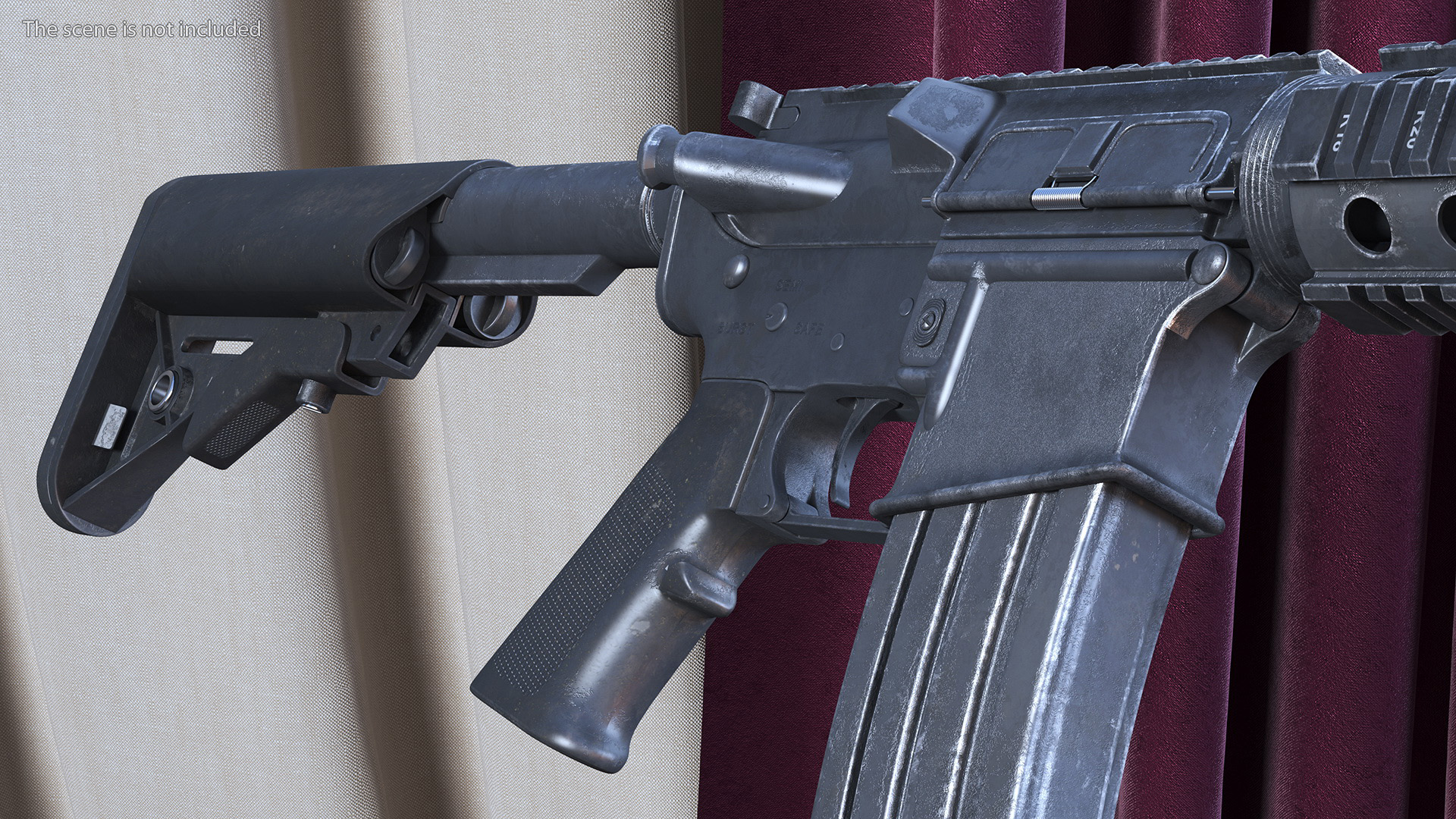 3D model Assault Rifle with Rail System