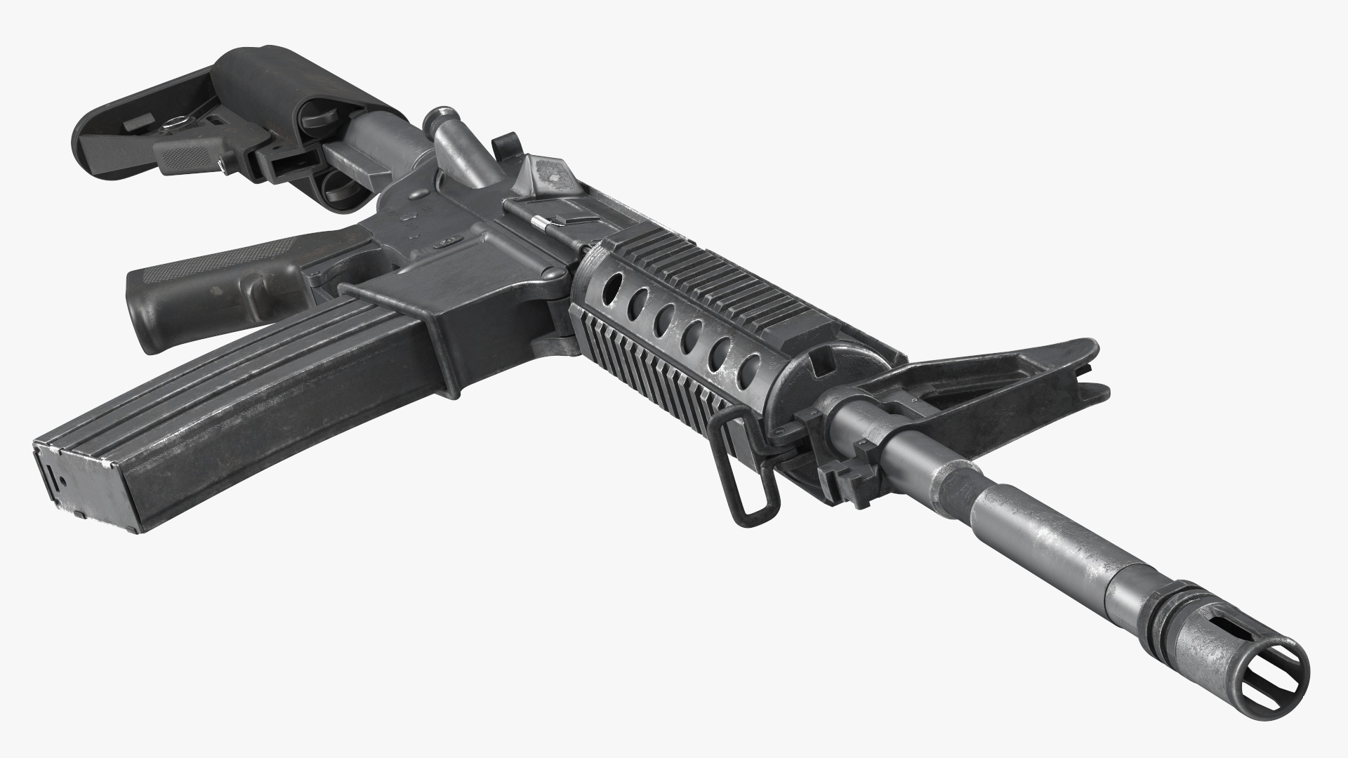 3D model Assault Rifle with Rail System