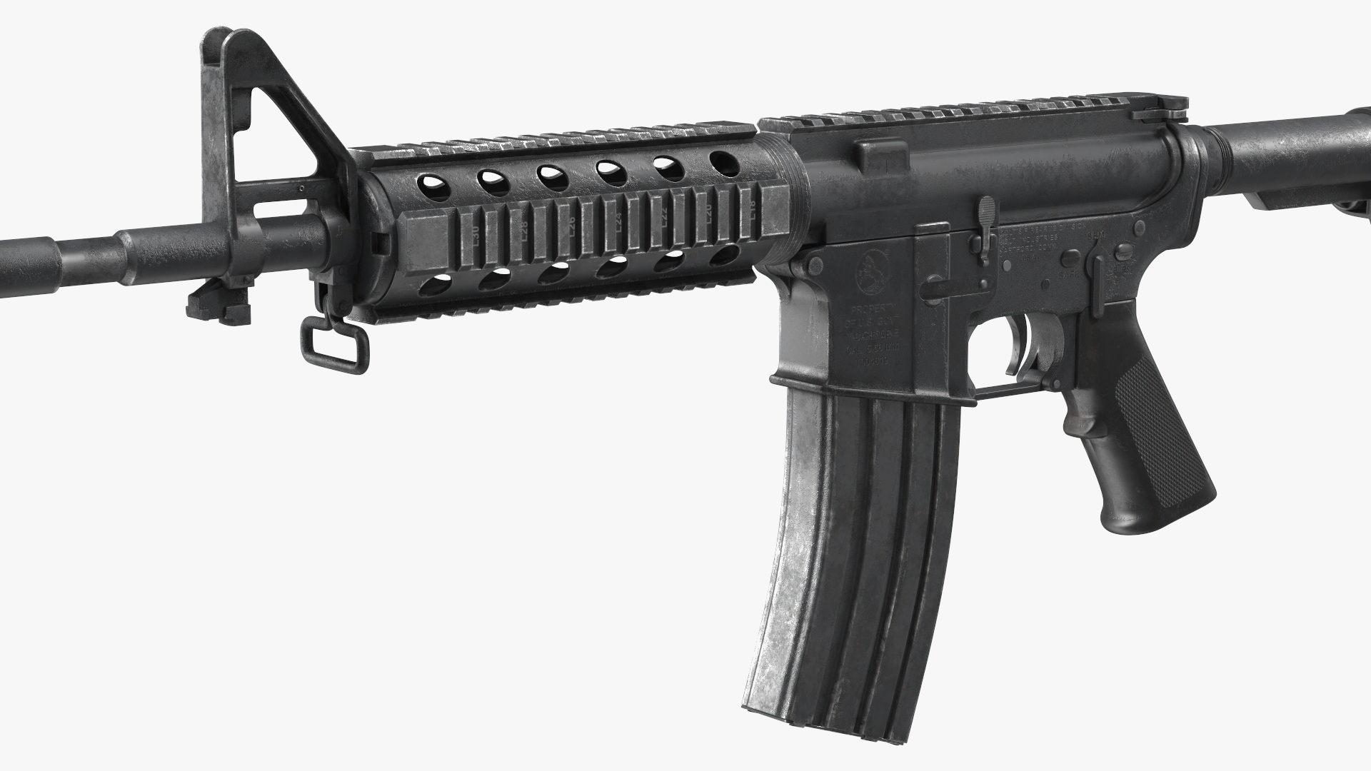 3D model Assault Rifle with Rail System