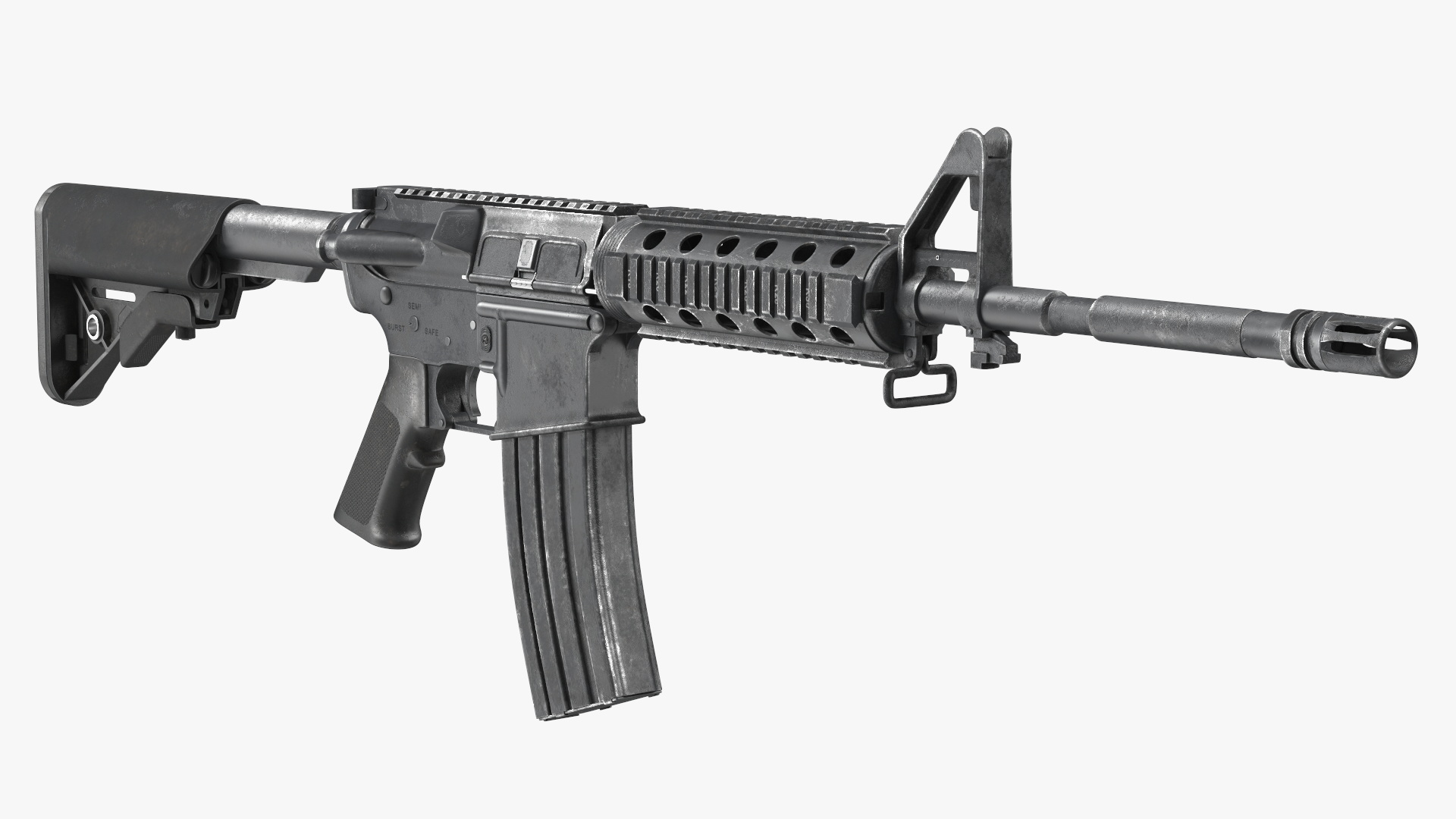 3D model Assault Rifle with Rail System