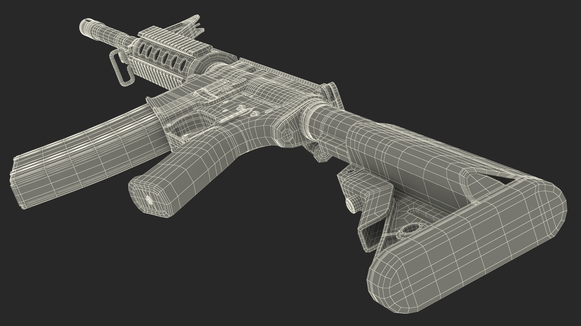 3D model Assault Rifle with Rail System